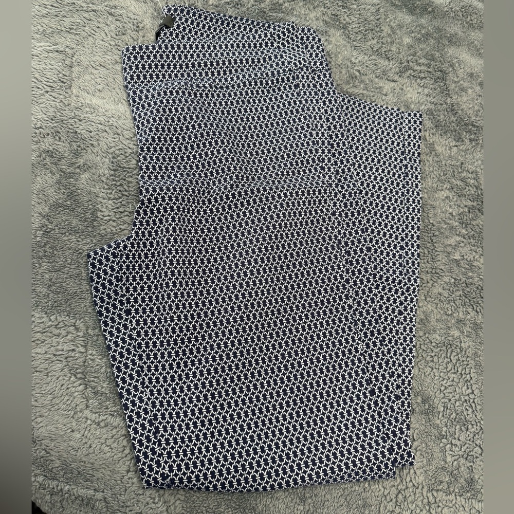 Navy and White Patterned Pants